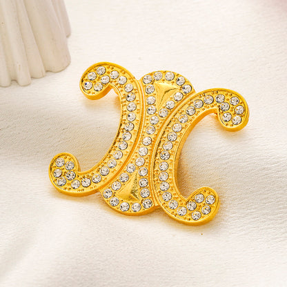 Alloy Steel Pave Emblem Brooch