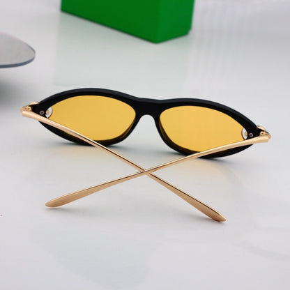 Slim Oval Sunglasses with Straight Temples