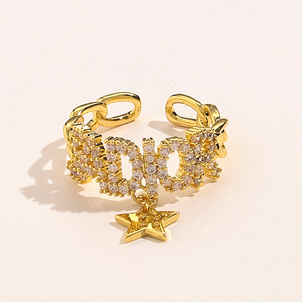 Copper Zirconium Real Gold Plated Ring,Rings Collection、D*or  Series
