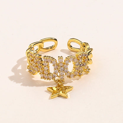 Copper Zirconium Real Gold Plated Ring,Rings Collection、D*or  Series