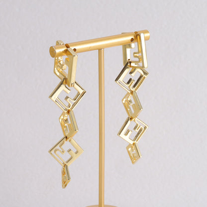 Geometric Link Dangle Earrings