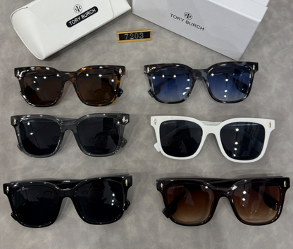 Square Sunglasses with Raised Double Bridge