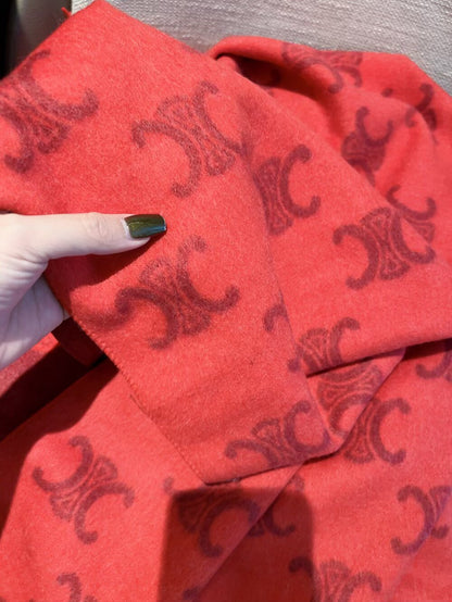 Repeating Motif Scarf with Fringed Ends