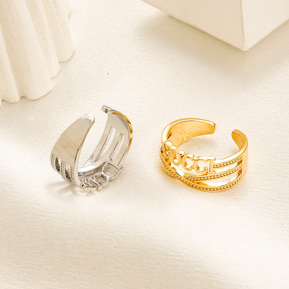 Anello placcato oro vero in rame e zirconio