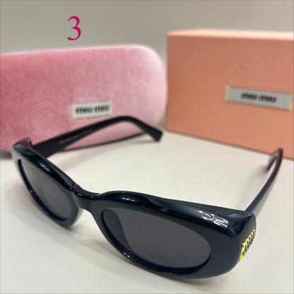 Oval Sunglasses with Thick Rounded Frames