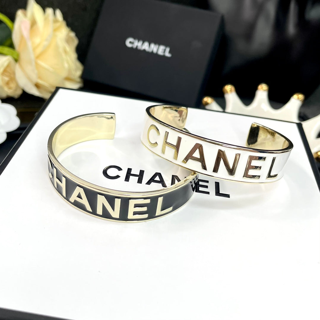 Bold Lettering Wide Cuff Bracelet