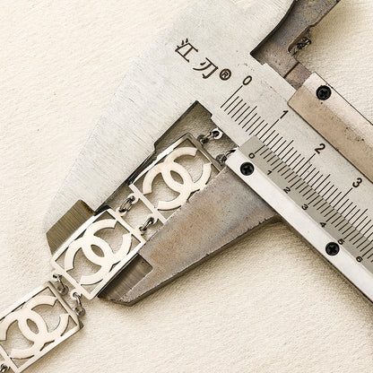 304 Stainless Steel Interlocking-C Link Chain Bracelet