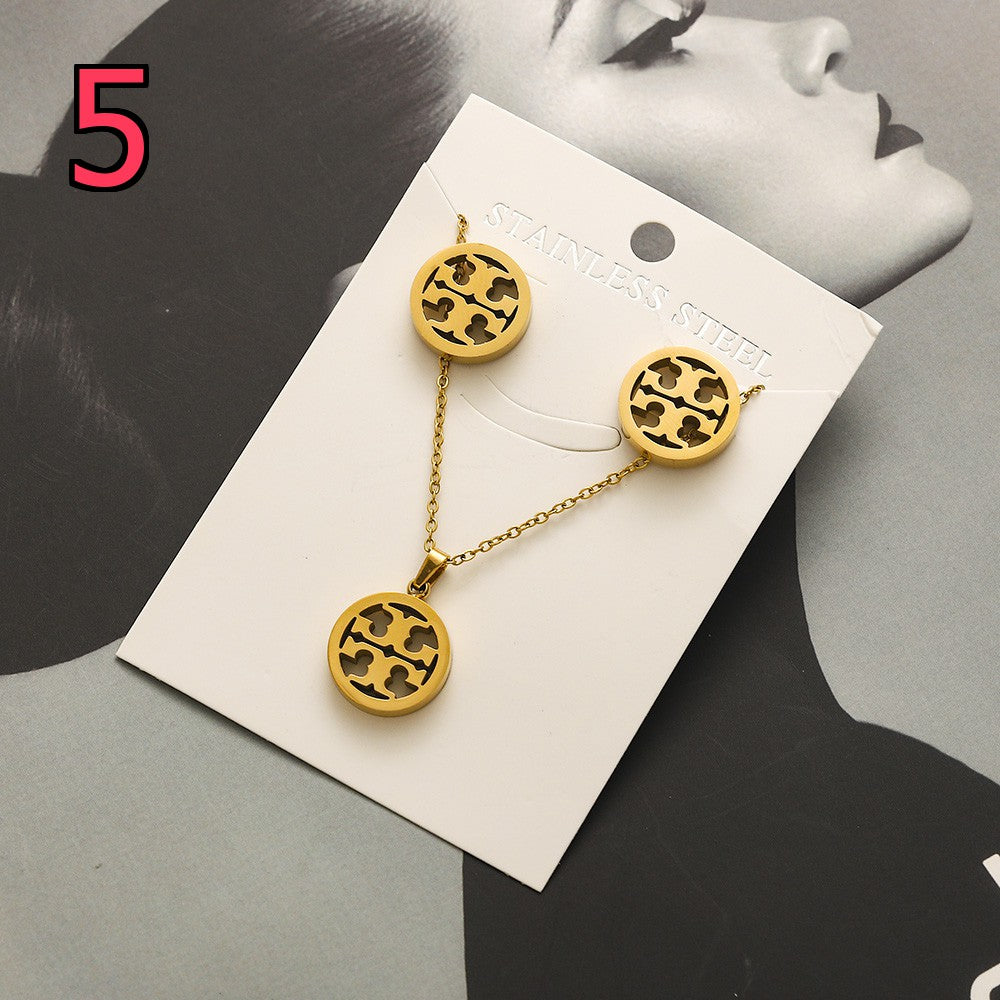 Schmuckset aus Edelstahl 304 (Ohrringe und Halskette)