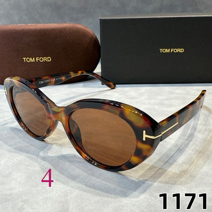 Narrow Oval Sunglasses with Flared Corners