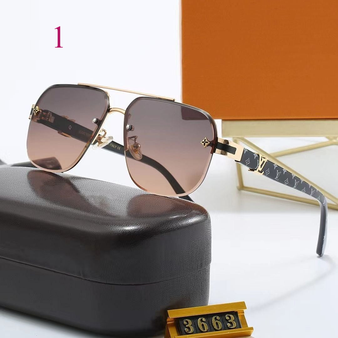 Navigator Sunglasses with Patterned Metal Temples