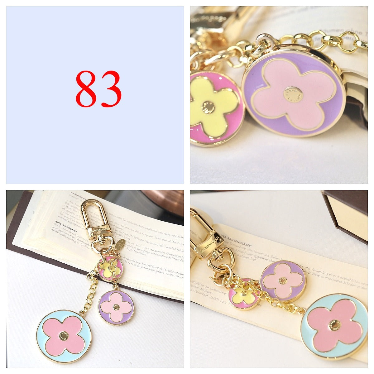Premium Fashion Keychain Stylish Accessory、L*V Series、𝐊𝐞𝐲𝐜𝐡𝐚𝐢𝐧𝐬 & 𝐊𝐞𝐲 𝐑𝐢𝐧𝐠𝐬（𝐇）
