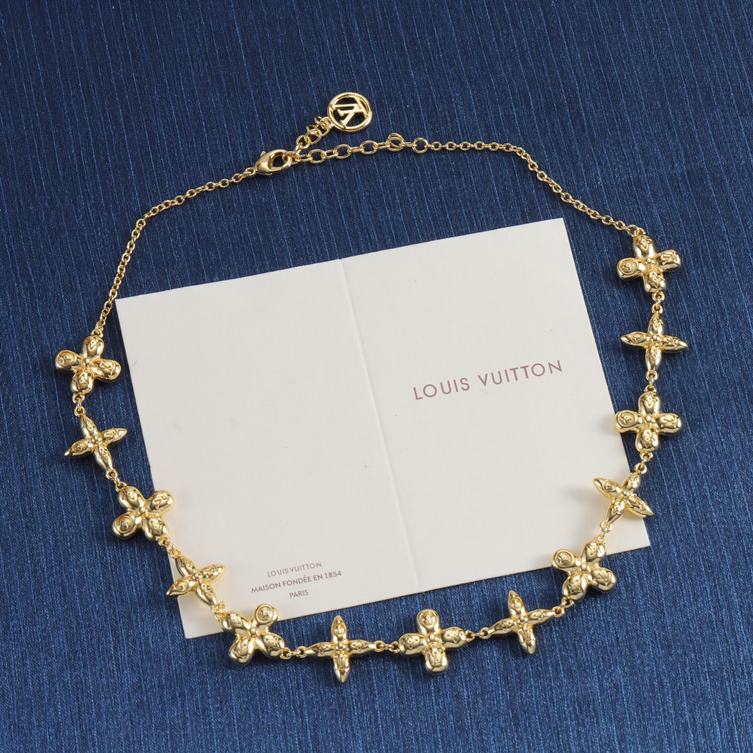 Floral Motif Link Necklace