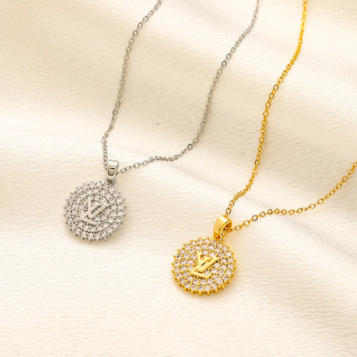 Copper Pave Floral Medallion Pendant Necklace