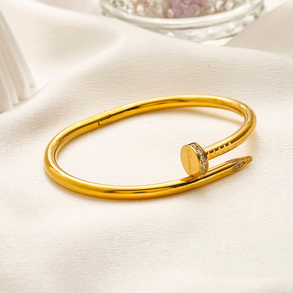 304 Stainless Steel Pointed Nail Bangle Bracelet
