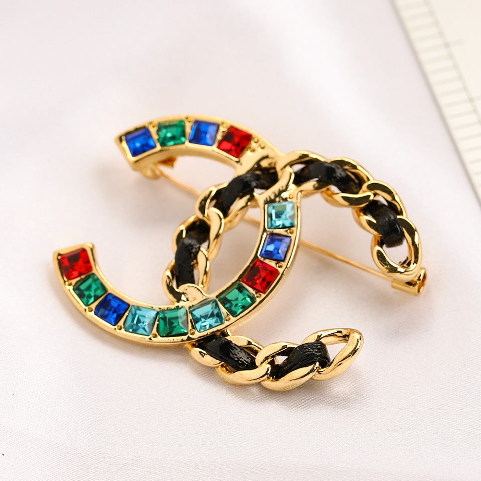 Alloy Steel Stamped Logo Brooch,Brooches Collection、CH*NEL Series