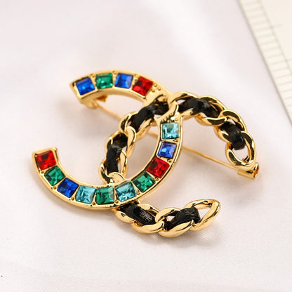 Alloy Steel Stamped Logo Brooch,Brooches Collection、CH*NEL Series