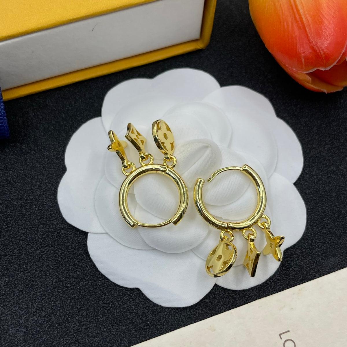 Polished Charm Hoop Earrings