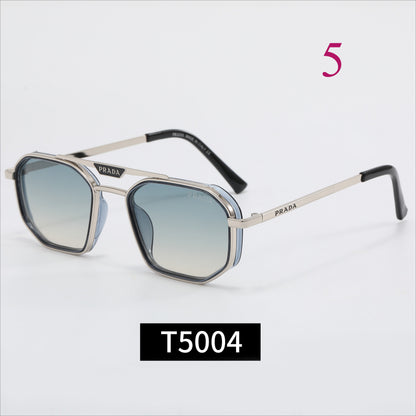 Rounded Square Sunglasses with Double Bridge