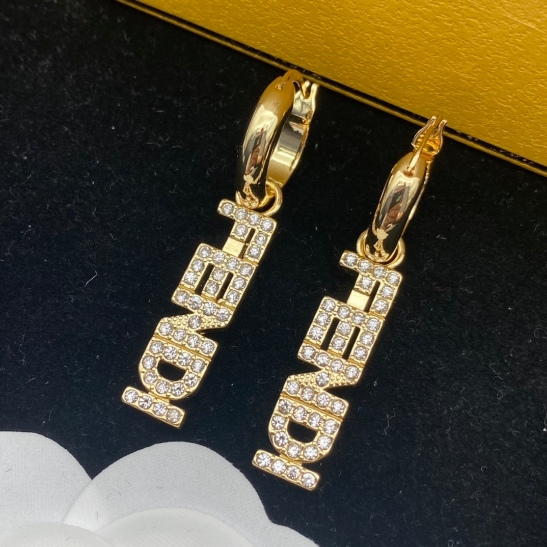 Pave Geometric Link Drop Earrings