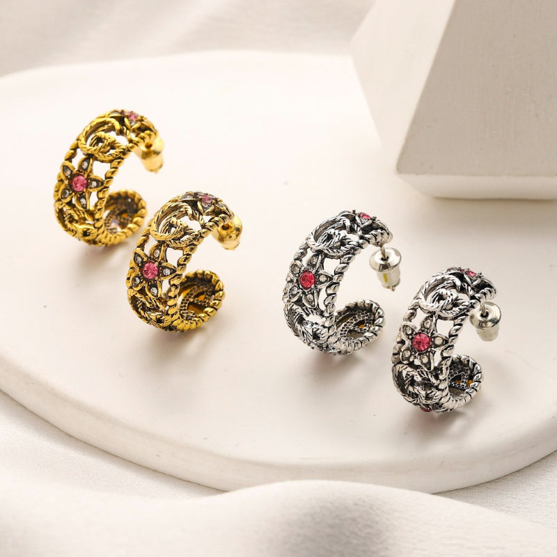 304 Stainless Steel Textured Scroll Huggie Earrings