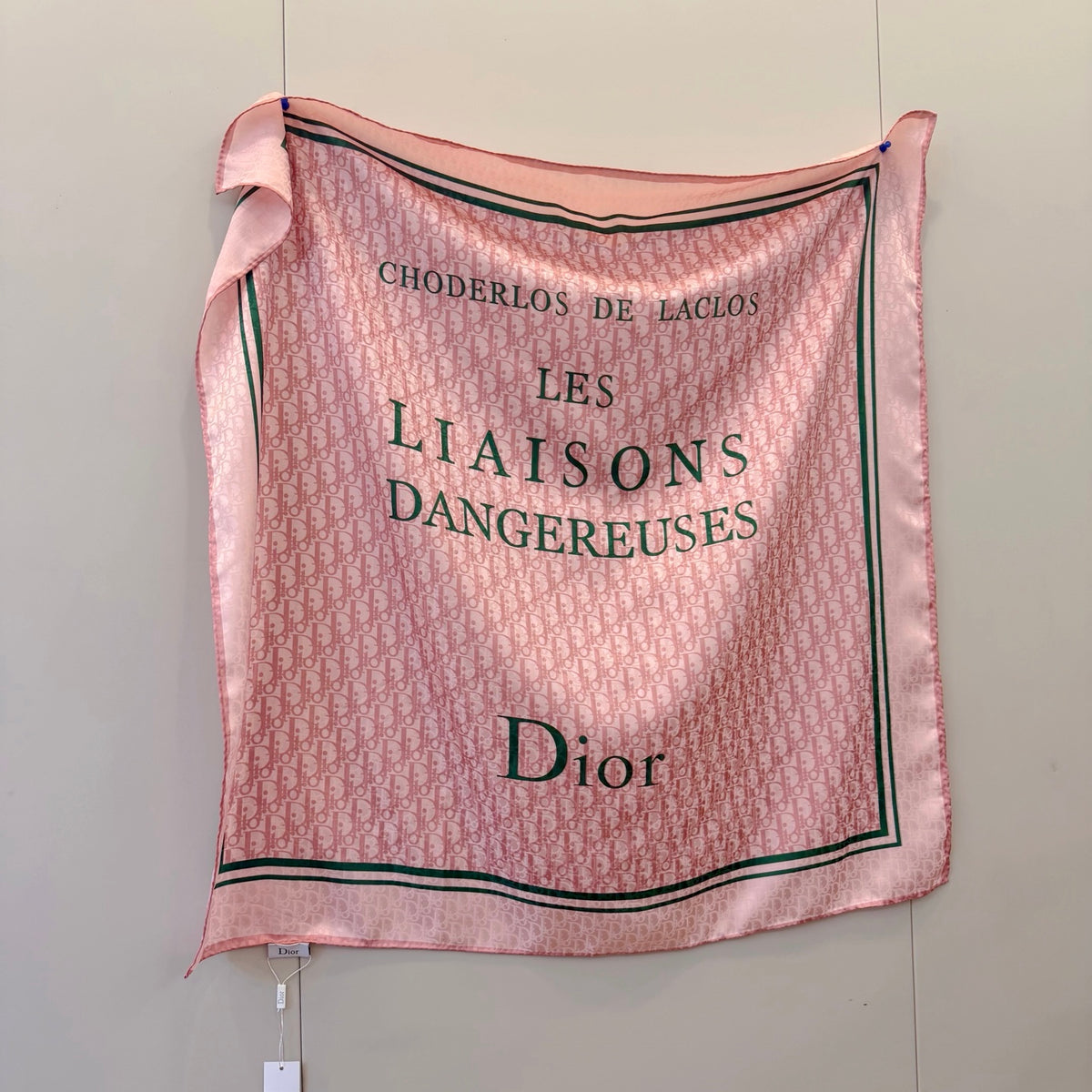 Striped Border Monogram Square Scarf - 90 x 90 cm
