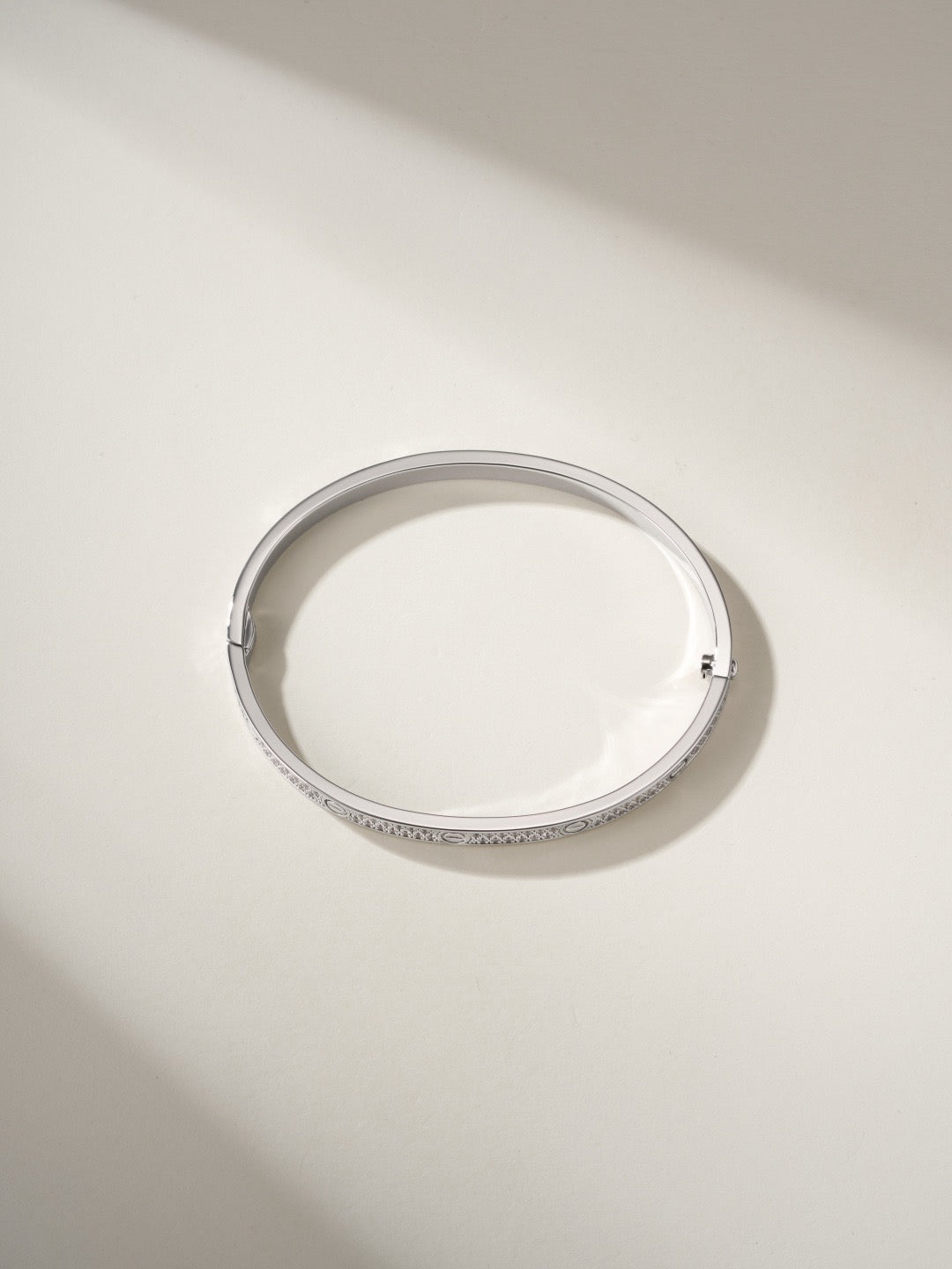 Pave Screw-Detail Bangle Bracelet