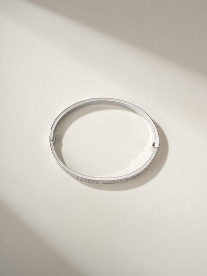 Pave Screw-Detail Bangle Bracelet