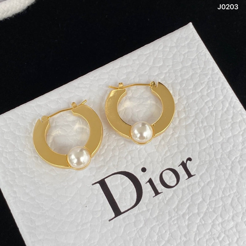 Pearl-Effect Open Circle Hoop Earrings