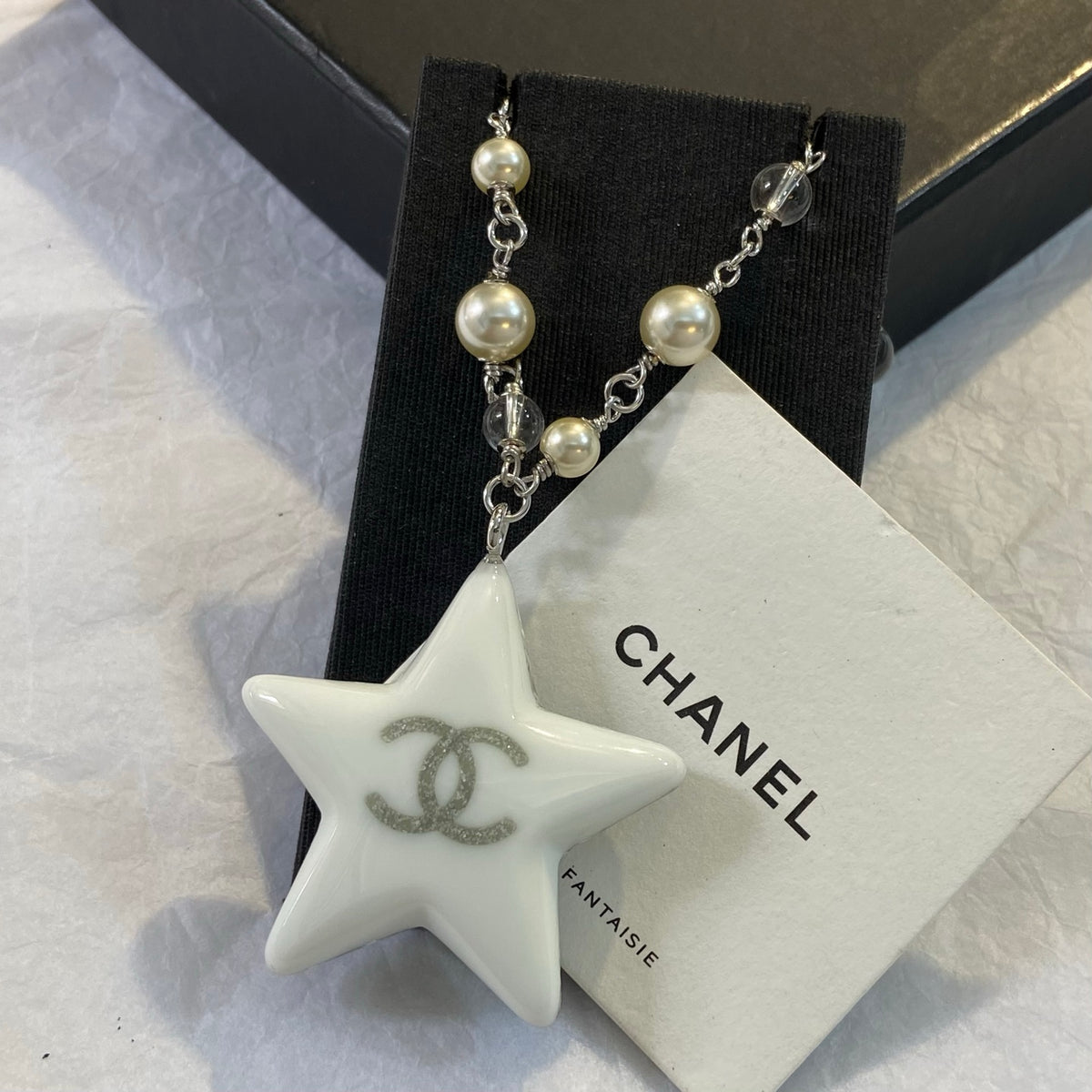 Faceted Bead Necklace with Star Pendant