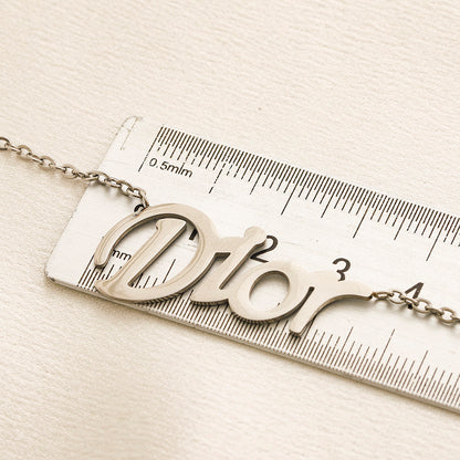 304 Stainless Steel Letter-Motif Earrings, Bracelet & Necklace Collection