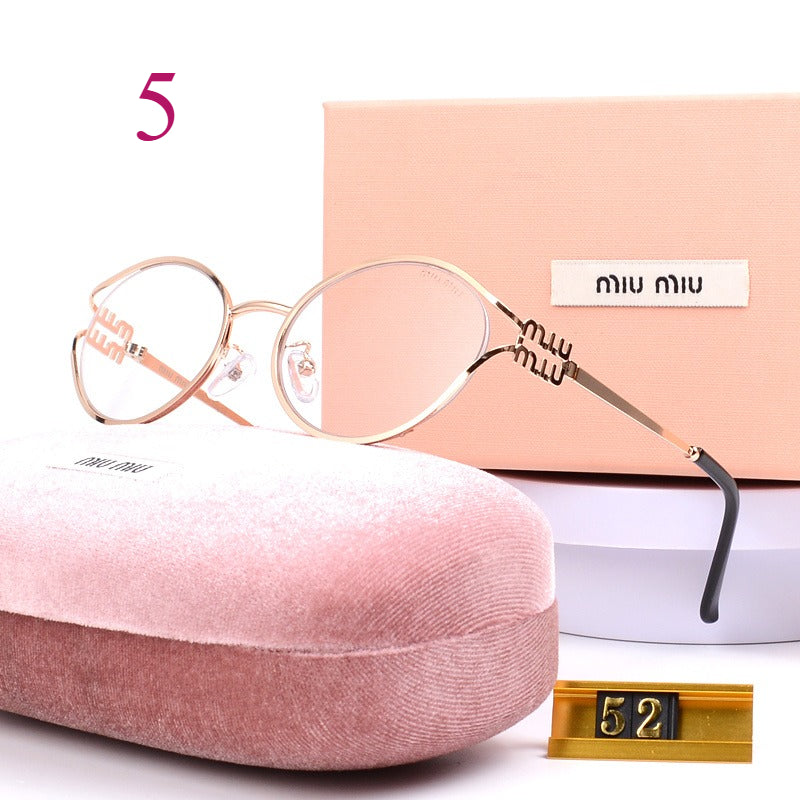 Oval Metal-Frame Sunglasses with Decorative Hinges