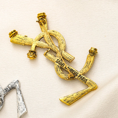 Alloy Steel Stamped Logo Brooch,Brooches Collection、Y*L Series
