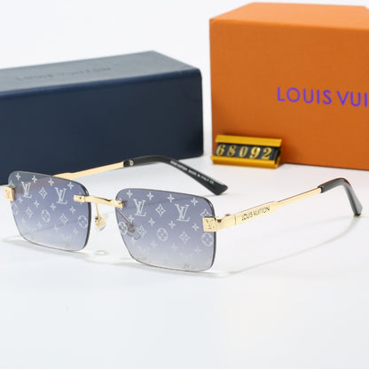 Rimless Square Sunglasses with Monogram Lenses
