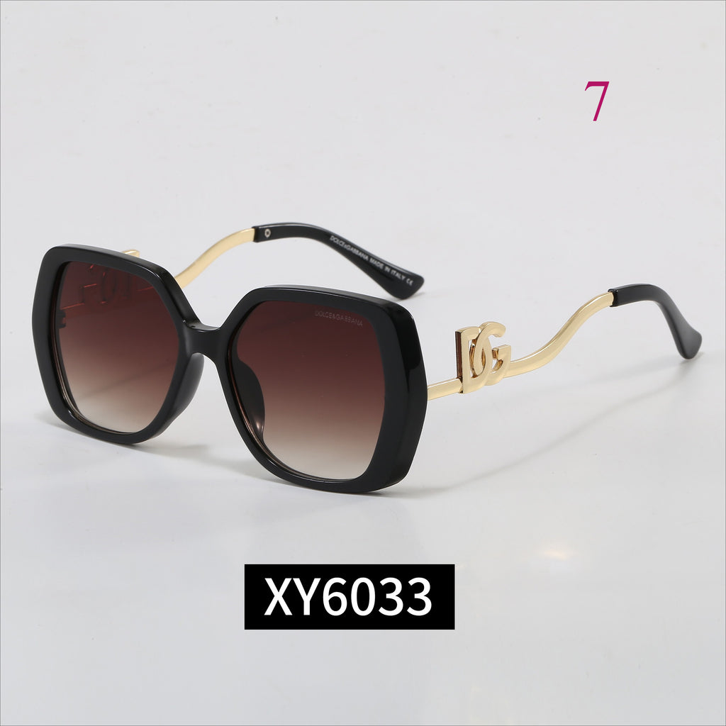 Oversized Rounded Sunglasses with Metal Logo Temples