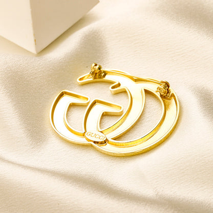 Alloy Steel Stamped Logo Brooch,Brooches Collection、GU*CI Series