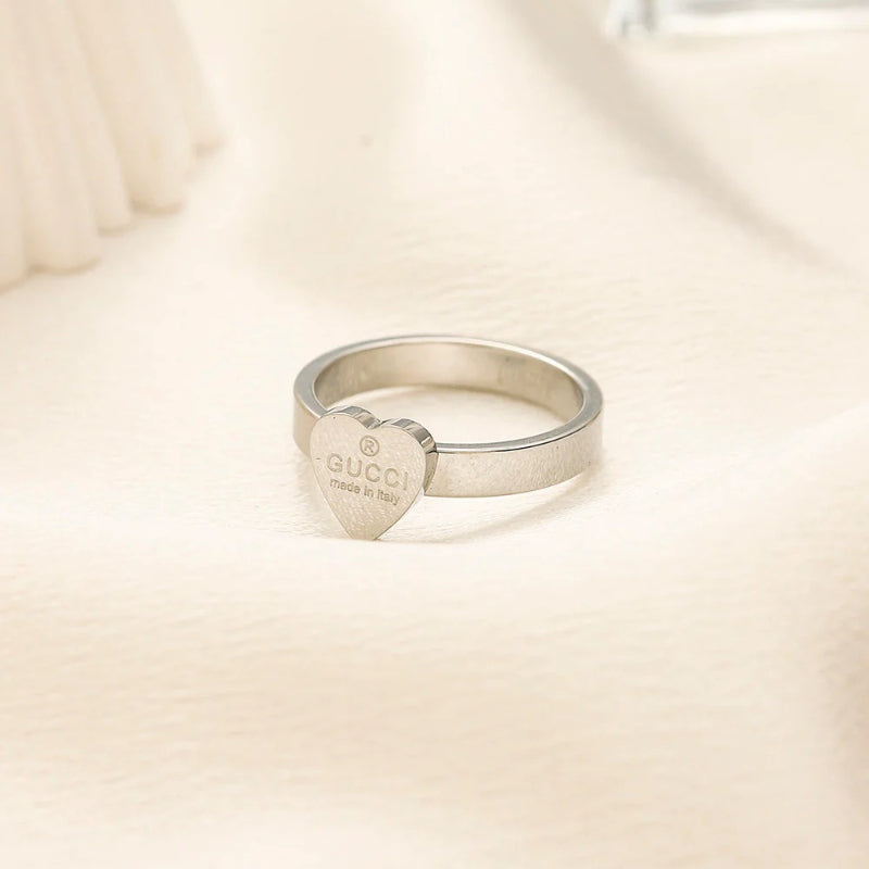 304 Stainless Steel Stamped Logo Ring、GU*CI Series Rings Collection
