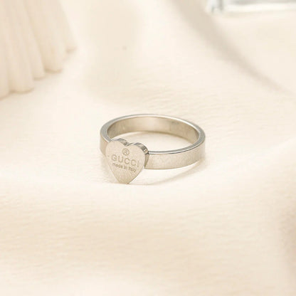 304 Stainless Steel Stamped Logo Ring、GU*CI Series Rings Collection