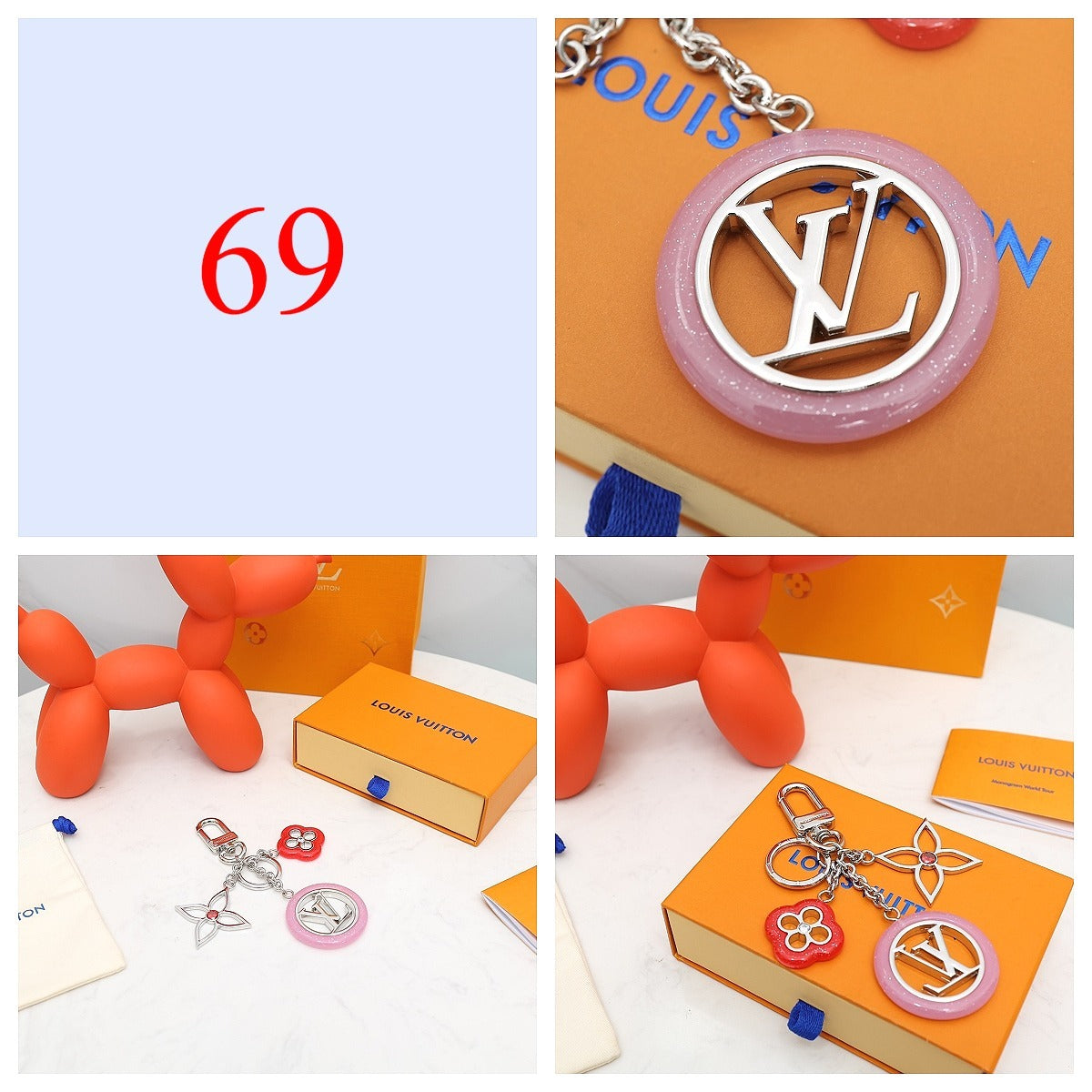 Premium Fashion Keychain Stylish Accessory、L*V Series、𝐊𝐞𝐲𝐜𝐡𝐚𝐢𝐧𝐬 & 𝐊𝐞𝐲 𝐑𝐢𝐧𝐠𝐬（𝐇）