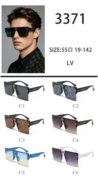 Flat-Top Rimless Sunglasses with Star Bridge Accent