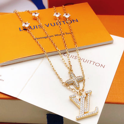 Geometric Floral Station Necklace