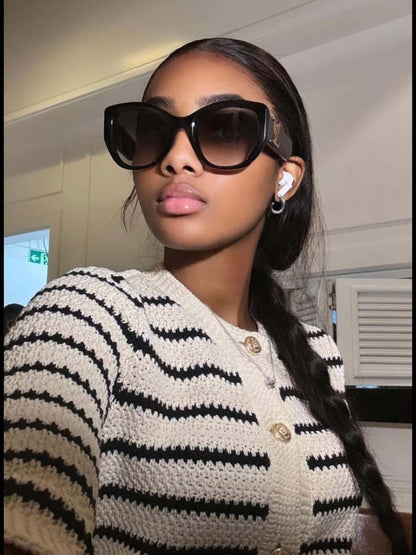 Oversized Butterfly Sunglasses with Rounded Frames